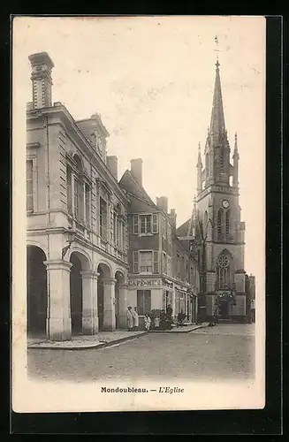 AK Mondoubleau, L`Eglise, Cafe du Midi