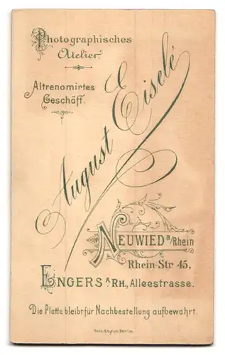 Fotografie August Eiselé, Neuwied a. Rhein, Rheinstr. 45, Süsses Kleinkind im Kleid sitzt im Sessel