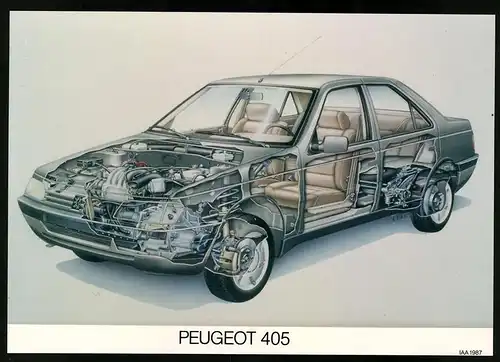 Fotografie Auto Peugeot 405, Schnittdarstellung für die IAA 1987