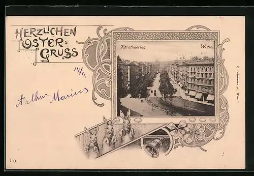 AK Wien, Kärnthnerring aus der Vogelschau