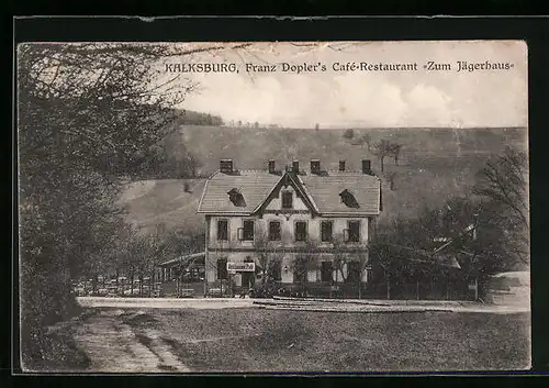 AK Wien-Kalksburg, Franz Dopler`s Cafe-Restaurant zum Jägerhaus