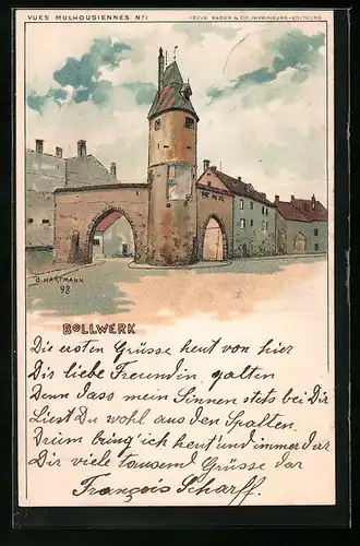 Lithographie Mülhausen, Tore am Bollwerk