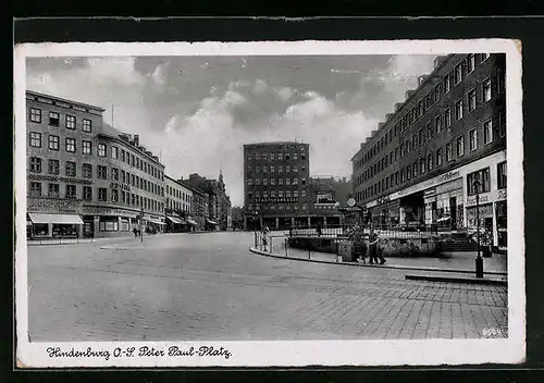 AK Hindenburg, Peter Paul-Platz mit Sparkasse