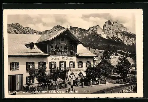 AK Tannheim, Gasthaus u. Pension zum gold. Kreuz
