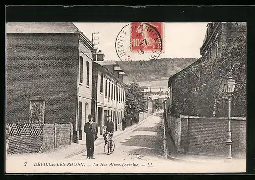 AK Deville-les-Rouen, La Rue Alsace-Lorraine