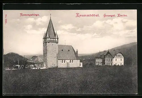 AK Krummhübel /Riesengebirge, Evangelische Kirche