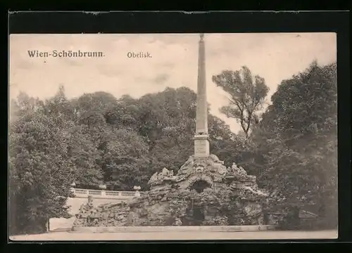 AK Wien, Schönbrunn - Obelisk