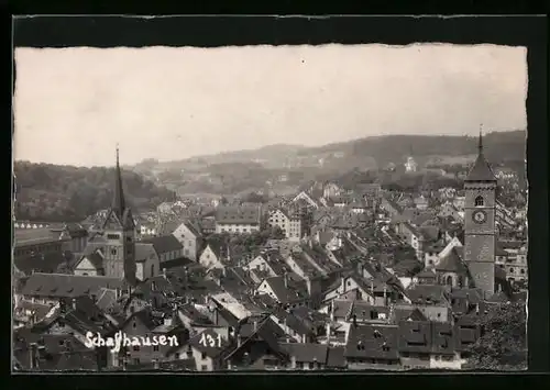 AK Schaffhausen, Ortsansicht aus der Vogelschau