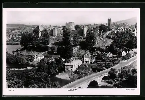 AK Ludlow, Ortsansicht aus der Vogelschau