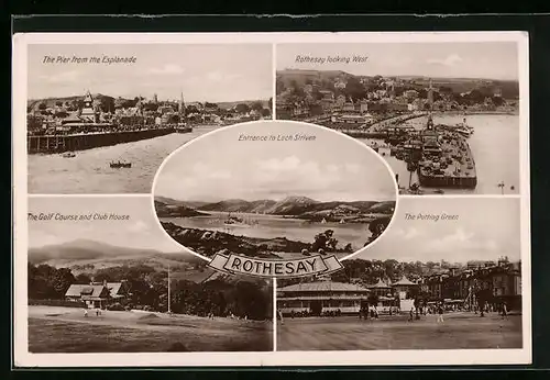 AK Rothesay, The Pier from the Esplanade, Rothensay looking West, The Putting Green