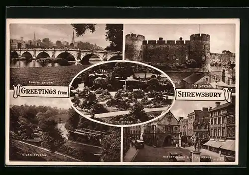 AK Shrewsbury, English Bridge, River Severn, The Castle