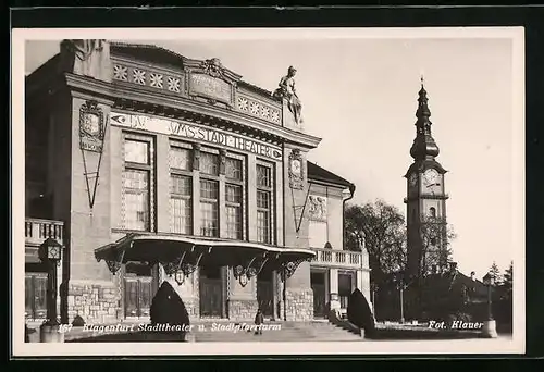 AK Klagenfurt, Stadttheater und Stadtpfarrturm