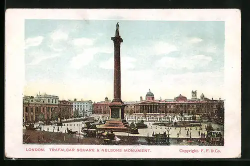 AK London, Trafalgar Square & Nelsons Monument