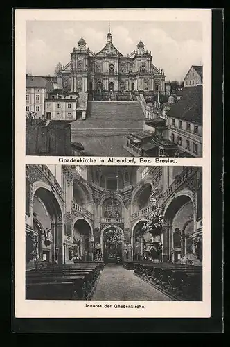 AK Albendorf, Gnadenkirche von innen und aussen