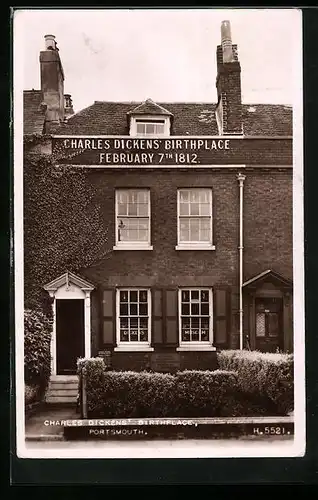 AK Portsmouth, Charles Dickens` Birthplace 7th February 1812