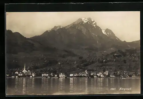 AK Hergiswil, Blick über See zur Stadt