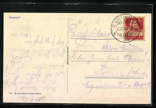 AK Hergiswil, Blick über See zur Stadt