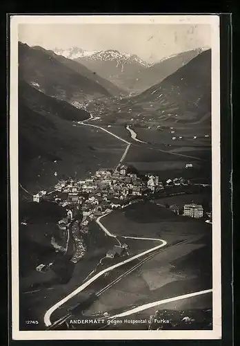 AK Andermatt, Blick gegen Hospental und Furka