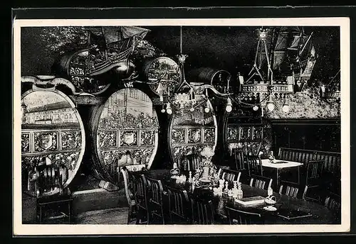 AK Königsberg i. Pr., Gasthaus Blutgericht, Grosse Halle, Innenansicht