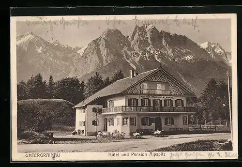 AK Untergrainau, Hotel und Pension Alpspitz