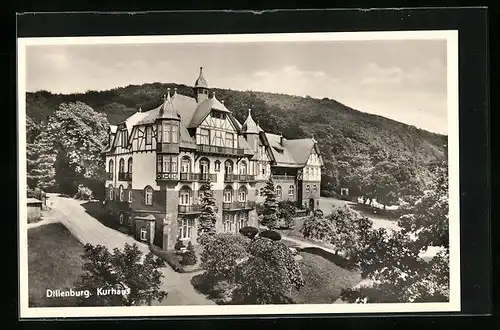 AK Dillenburg, Kurhaus mit Waldlandschaft