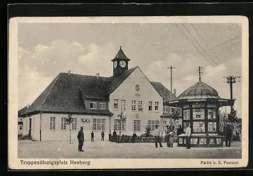 AK Heuberg, Truppenübungsplatz, Strassenpartie b. K. Postamt