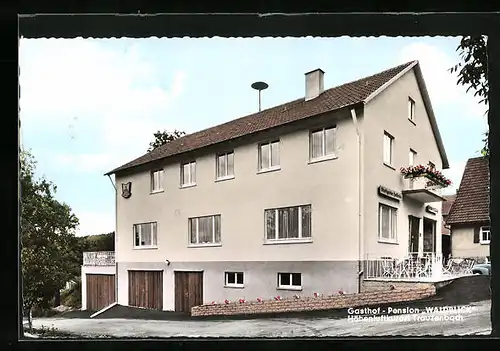 AK Trauzenbach, Gasthof-Pension Waldblick von der Strasse gesehen