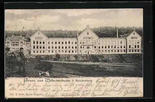 AK Wilhelmsheim b. Reichenberg, Ortspartie mit Kurhaus