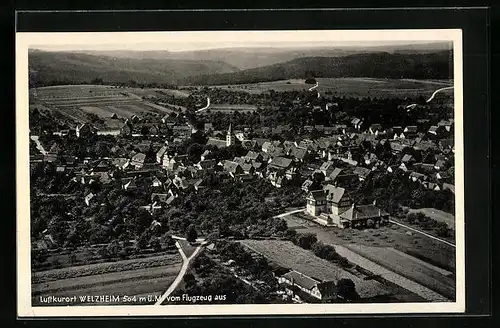 AK Welzheim, Fliegeraufnahme des Luftkurortes