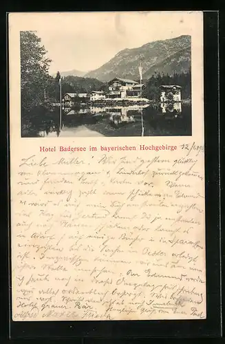 AK Badersee /Bay., Hotel Badersee