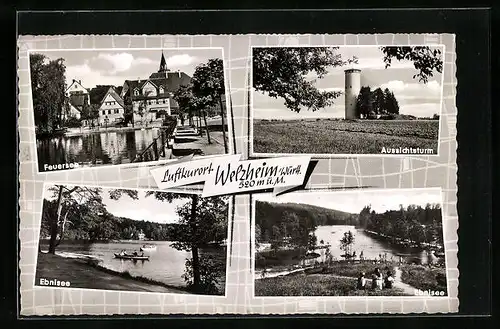 AK Welzheim /Württ., Ebnisee, Feuersee, Aussichtsturm