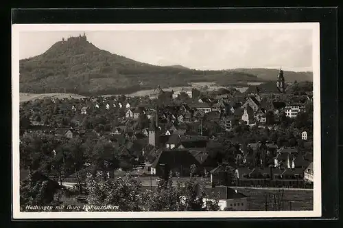 AK Hechingen, Ortsansicht mit Burg Hohenzollern