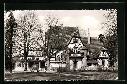 AK Esslingen, Höhengasthof mit Automobilen