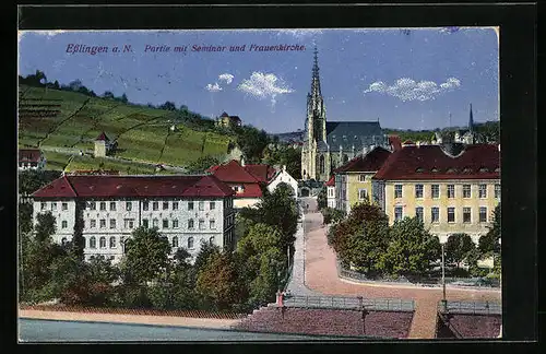 AK Esslingen, Partie mit Seminar und Frauenkirche