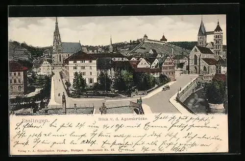 AK Esslingen, Blick von der Agnesbrücke