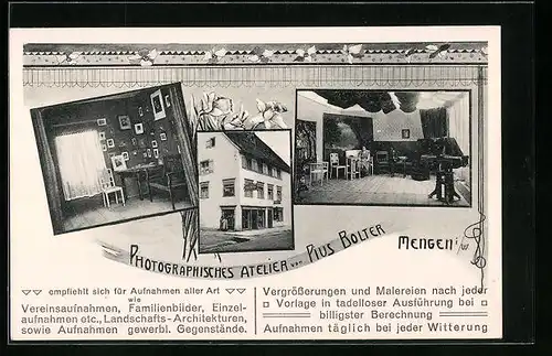 AK Mengen i. W., Photographisches Atelier von Pius Bolter