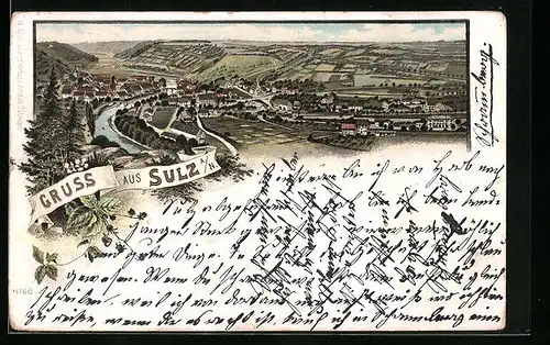 Lithographie Sulz a. N., Teilansicht