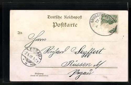 Lithographie Nerchau, Wiesenbad, Stadthaus, Kaiserliches Postamt