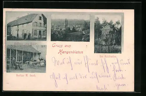 AK Hangenbieten, Gasthaus zur Sonne, Schlösschen