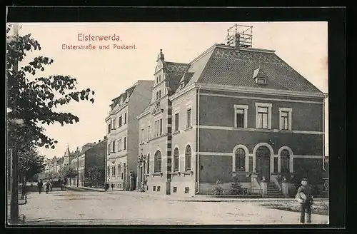 AK Elsterwerda, Elsterstrasse und Postamt