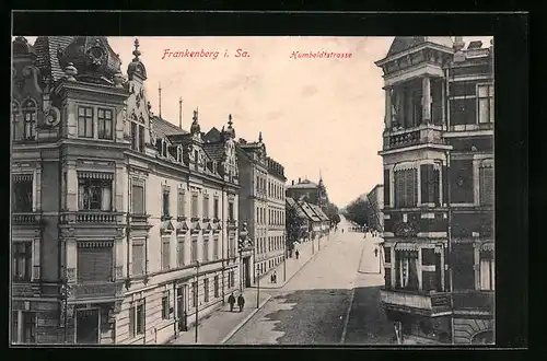AK Frankenberg i. Sa., Humboldtstrasse mit Passanten