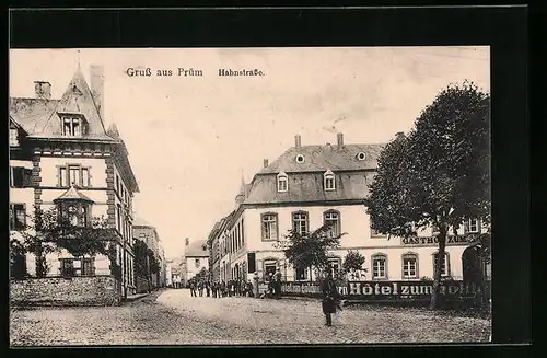 AK Prüm, Hahnstrasse mit Hotel zum goldnen Stern