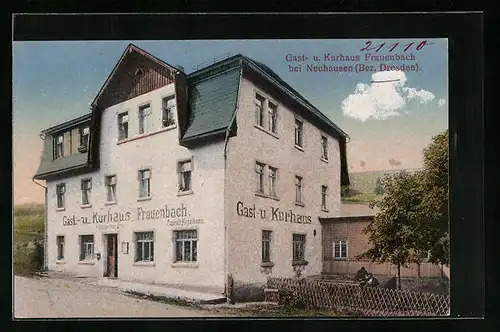 AK Neuhausen bei Dresden, Gasthof Kurhaus Frauenbach