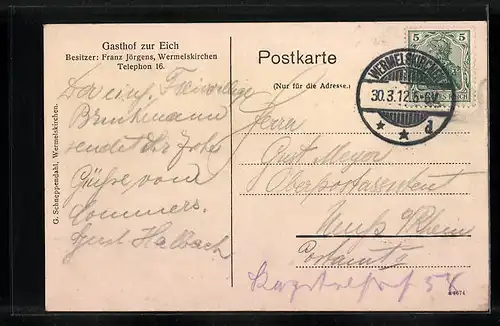 AK Wermelskirchen, Gasthof zur Eich