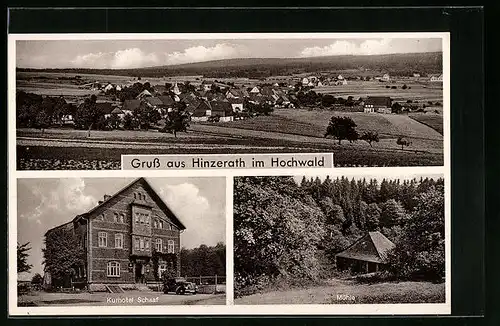 AK Hinzerath im Hochwald, Kurhotel Schaaf, Mühle, Totalansicht aus der Ferne