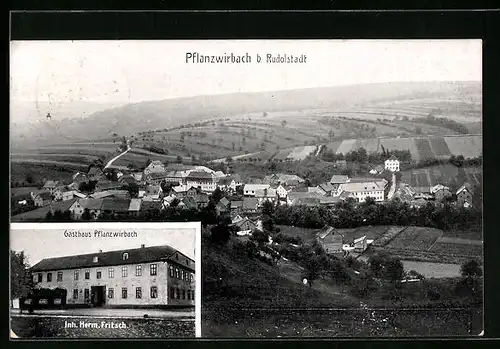 AK Pflanzwirbach b. Rudolstadt, Gasthaus v. Herm. Fritsch, Totalansicht