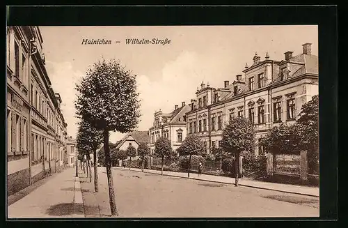 AK Hainichen, Partie der Wilhelm-Strasse