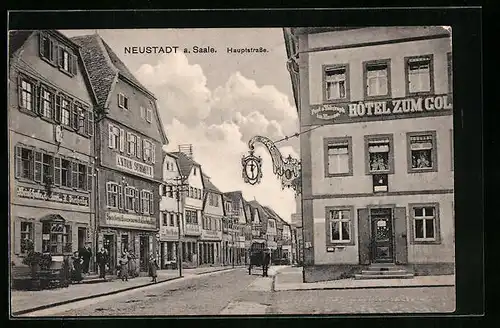 AK Neustadt /Saale, Hauptstrasse mit Hotel