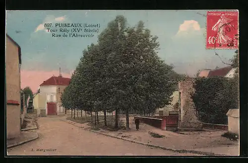 AK Puiseaux, Tour Rély (XV° Siècle), Rue de l`Abreuvoir