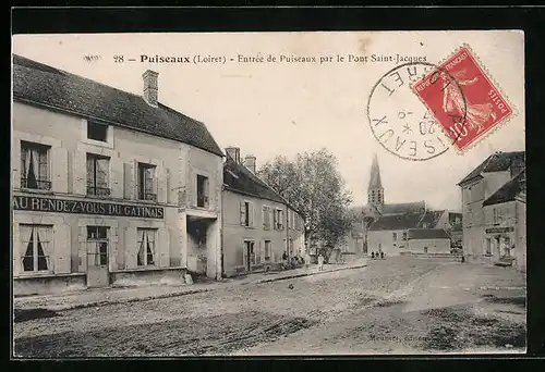 AK Puiseaux, Entrée de Puiseaux par le Pont Saint-Jacques